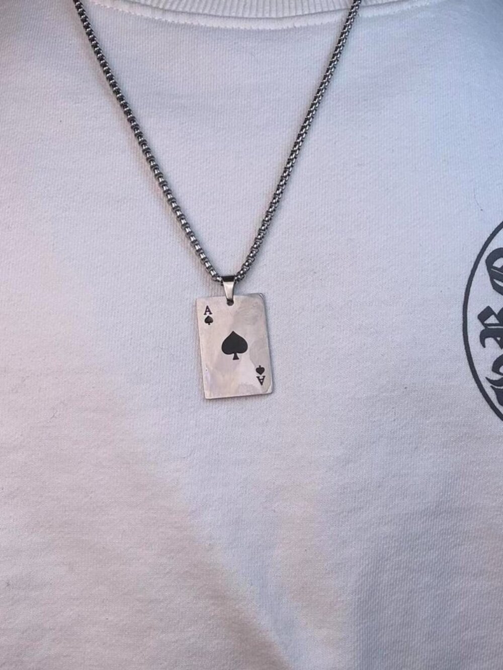 Silver Ace of Spades Necklace